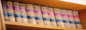Law books on shelf